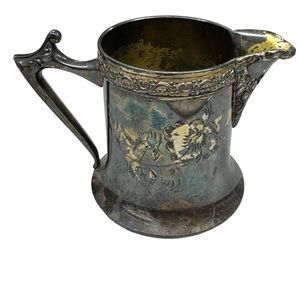 Vintage P.S. & Co. of Sheffield England Silver Plated Creamer Floral Pattern